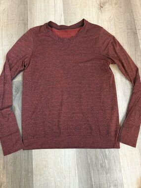 Lululemon Breeze By Long Sleeve Squad Dark Red size 8